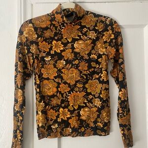 Ghanda Floral Hoodie in Black and Orange